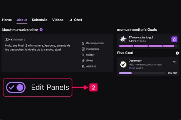 Can you edit twitch panels on mobile?