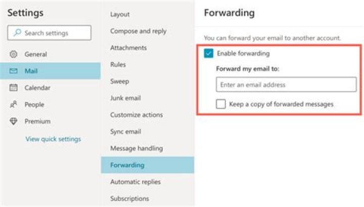How do I find my forwarded emails in Outlook?