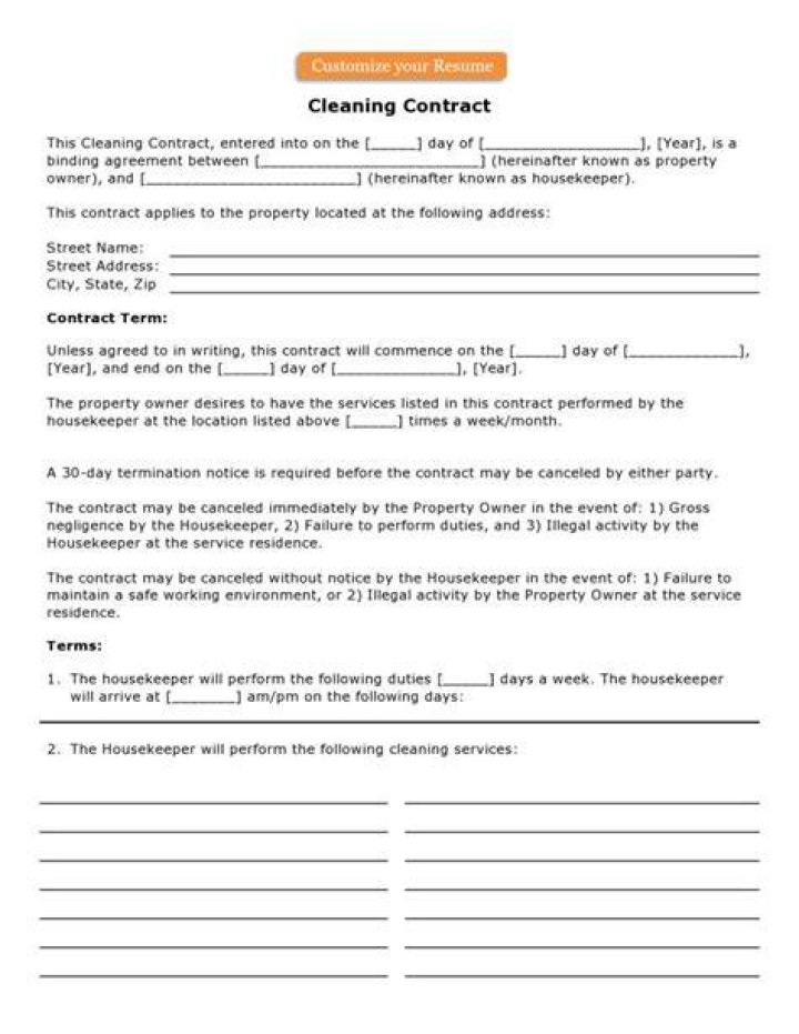 How do I make a janitorial contract?