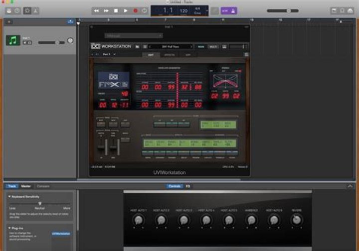 How do I use the UVI Workstation in GarageBand?