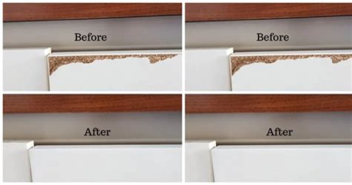 How do you fix a chipped kitchen cabinet?