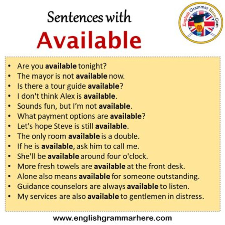 How do you use available in a sentence?