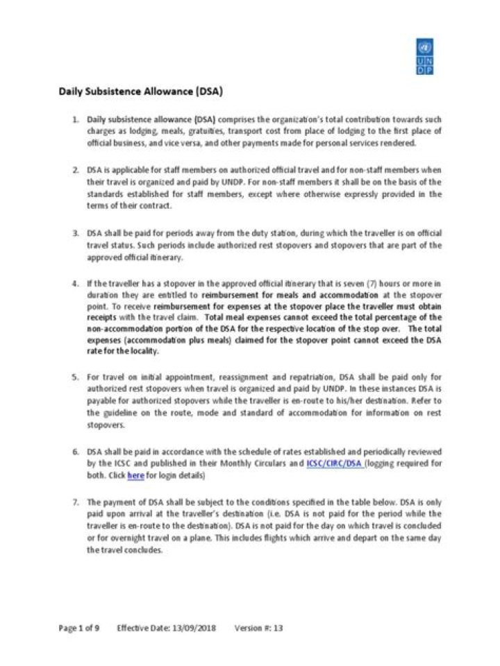 How is DSA general allowance paid?