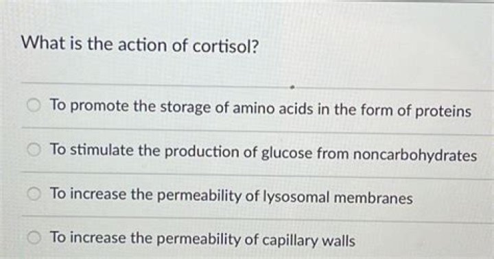 What is the action of cortisol?
