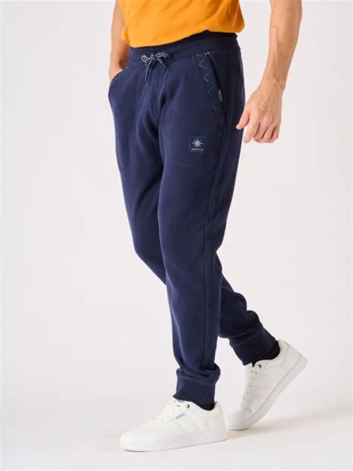 What looks good with blue joggers men?