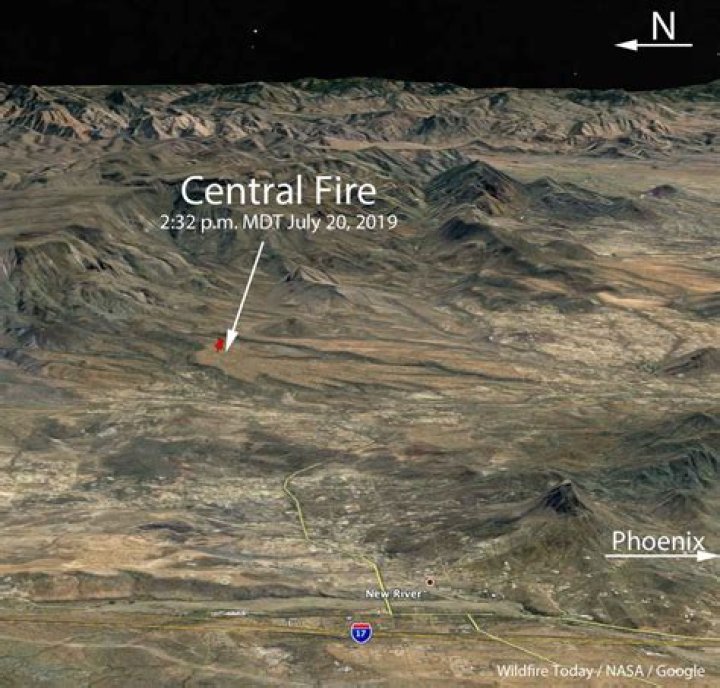Where is the central fire in Arizona?