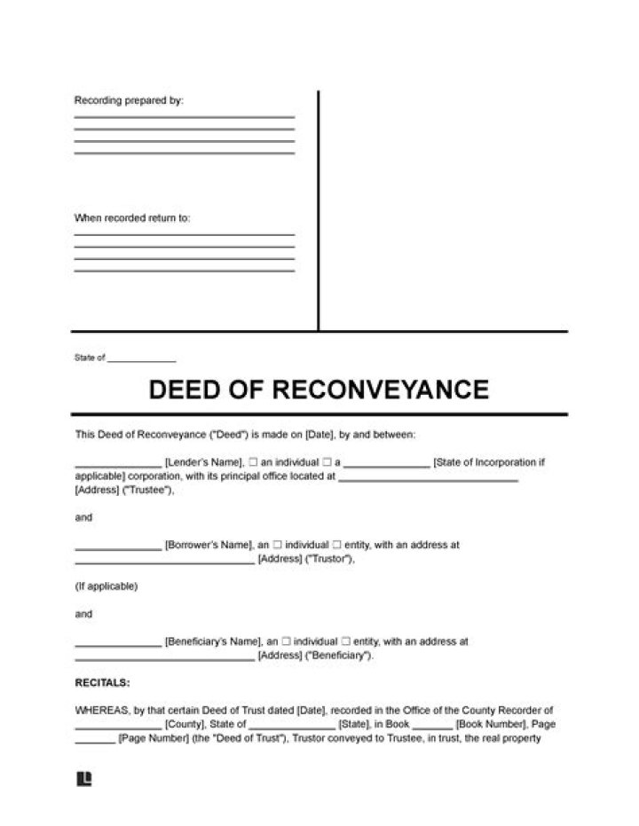 Who signs the reconveyance deed?